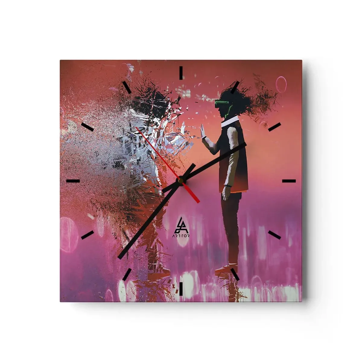 Ceas de perete - Ceas pe sticlă - Este posibil să privești în interiorul tău? - 40x40 cm