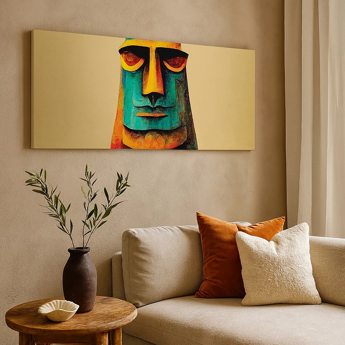 Tablou pe pânză - Statuie, dar simpatică - 30x30 cm