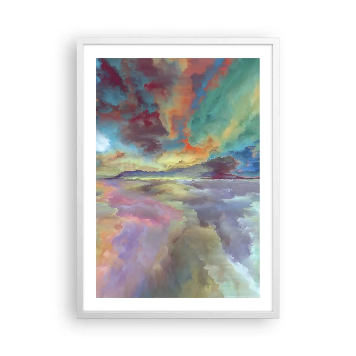 Poster în ramă albă - Două ceruri - 50x70 cm