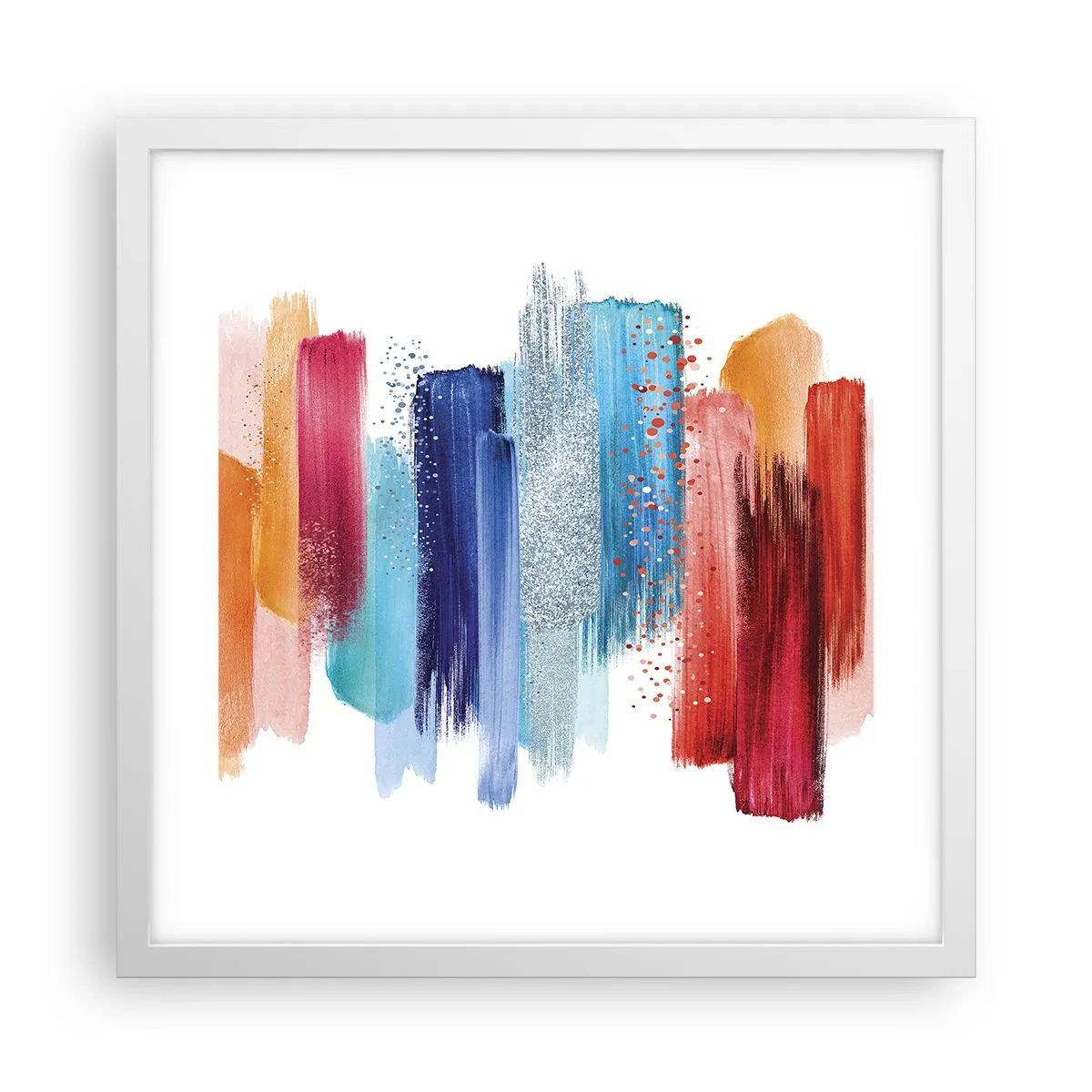 Poster în ramă albă - Sus și jos - 40x40 cm