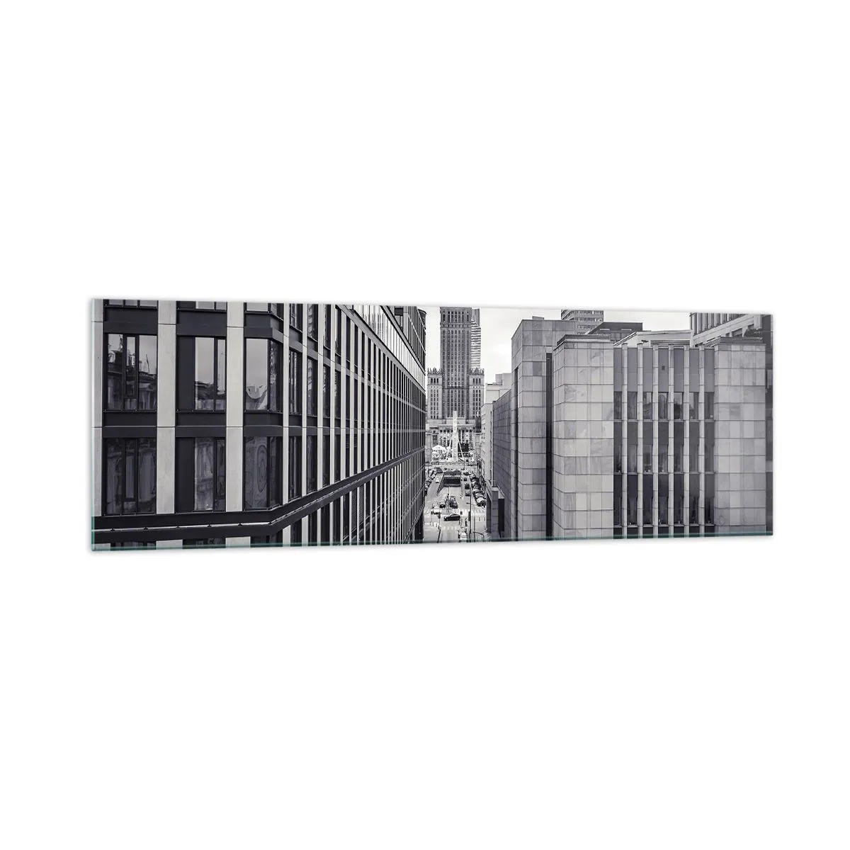 Tablou pe sticlă - Vale citadină din Varșovia - 160x50 cm