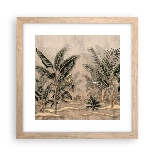 Poster în ramă de stejar deschis - Gravură în stil colonial - 30x30 cm