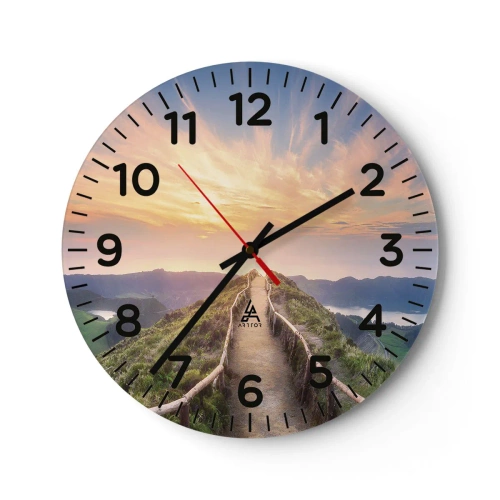 Ceas de perete - Ceas pe sticlă - Aproape de cer - 40x40 cm