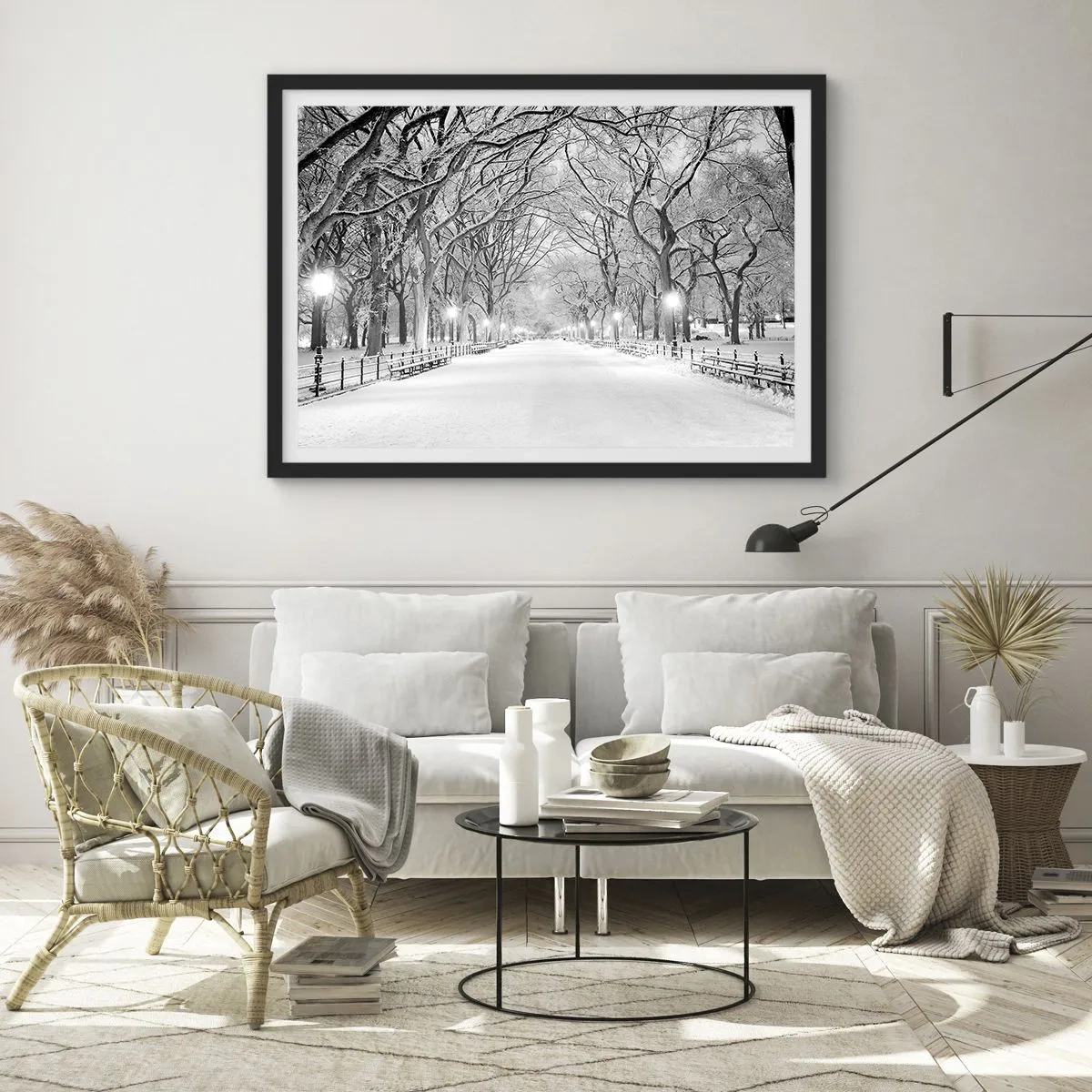 Poster în ramă neagră - Cele patru anotimpuri – iarna - 70x50 cm