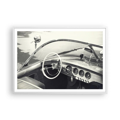 Poster în ramă albă - E timpul pentru cei bogați - 100x70 cm