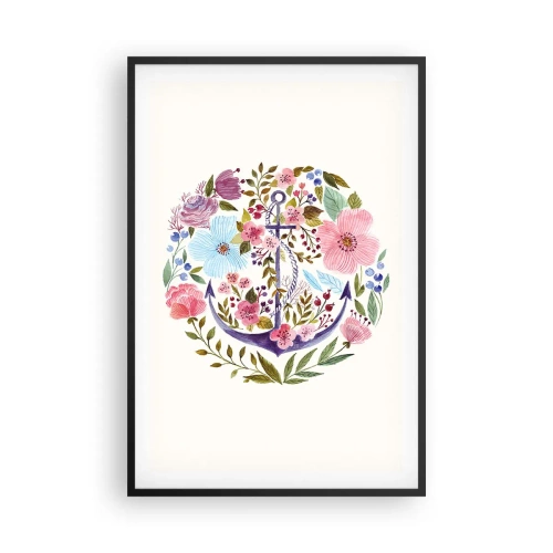 Poster în ramă neagră - Somnul bun al marinarului - 61x91 cm