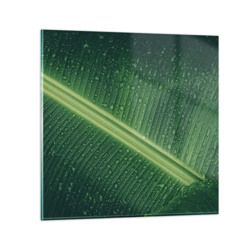 Tablou pe sticlă - Structura verdelui - 70x70 cm