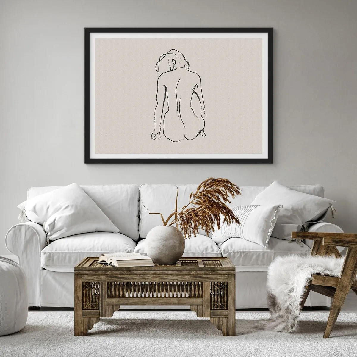 Poster în ramă neagră - Nud de fată - 70x50 cm