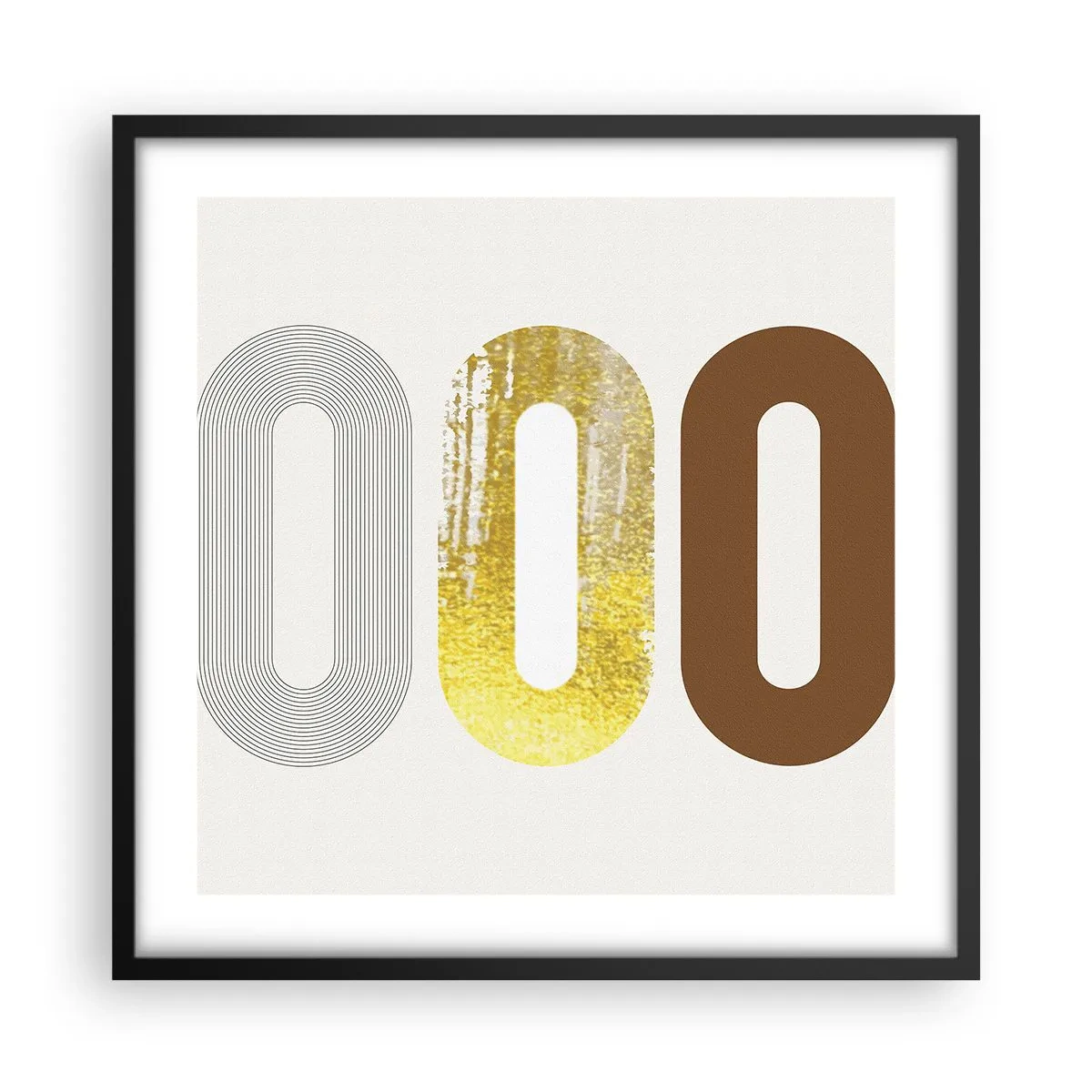 Poster în ramă neagră - Ooo! - 50x50 cm