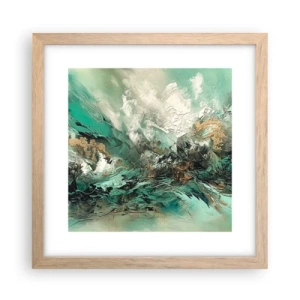 Poster în ramă de stejar deschis - Fierbere negru-smarald - 30x30 cm