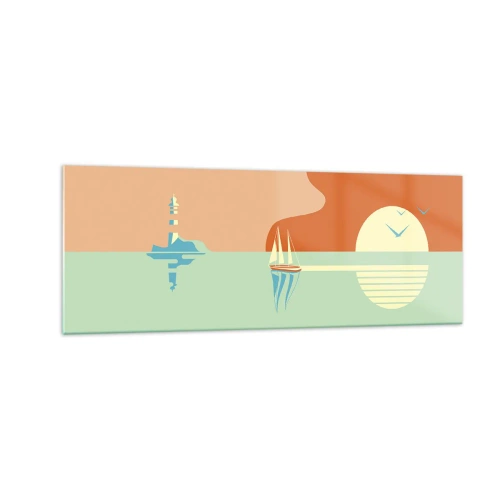 Tablou pe sticlă - Peisaj marin perfect - 140x50 cm