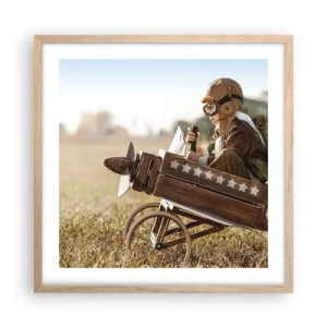 Poster în ramă de stejar deschis - Porniți spre vis - 50x50 cm