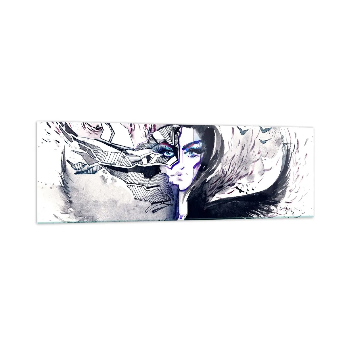 Tablou pe sticlă - Demonică și frumoasă - 160x50 cm