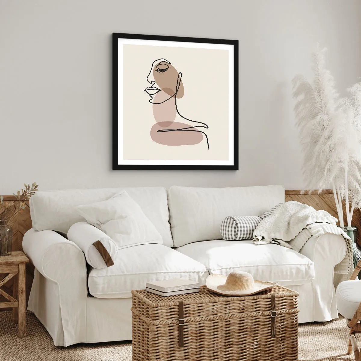 Poster în ramă neagră - O anumită linie de frumusețe - 50x50 cm