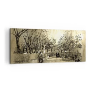 Tablou pe pânză - Un moment reținut cu pene - 100x40 cm