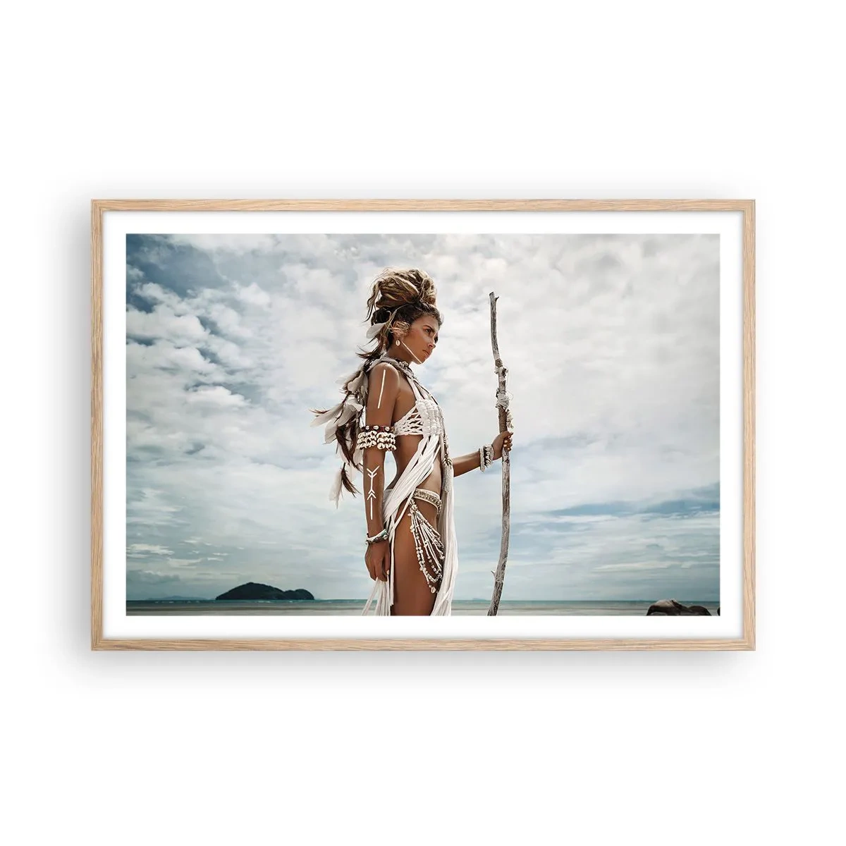 Poster în ramă de stejar deschis - Regina tropicelor - 91x61 cm