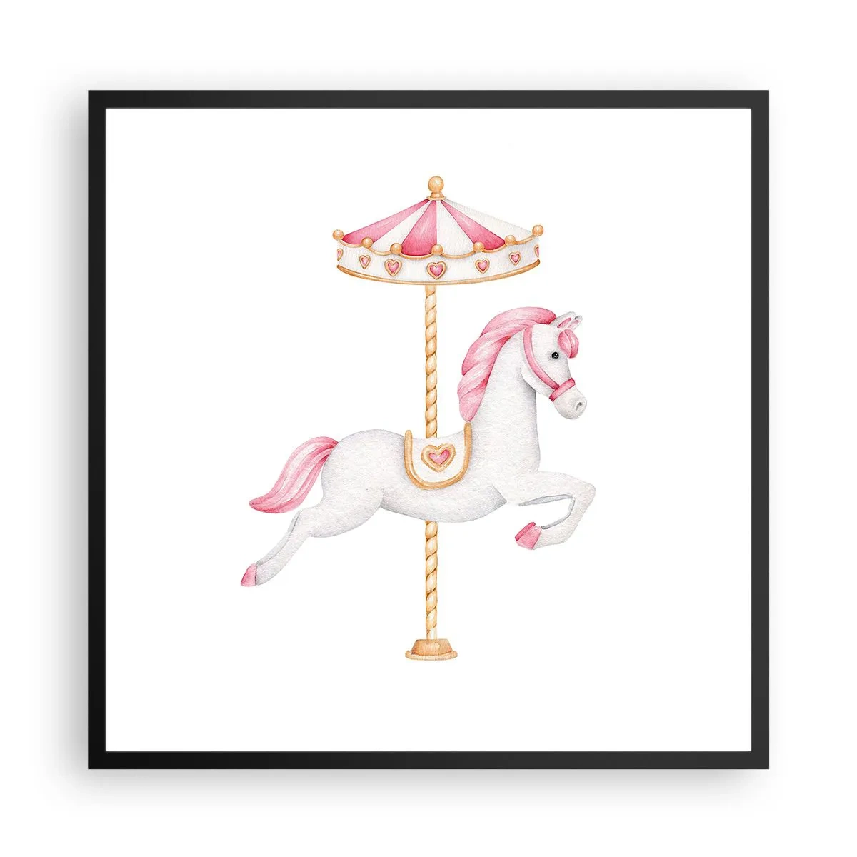 Poster în ramă neagră - A pornit la cursă - 60x60 cm