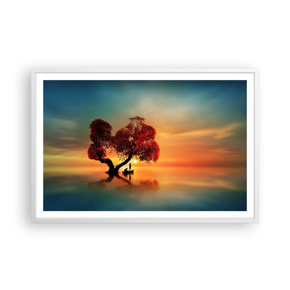 Poster în ramă albă - Lume îndepărtată și tăcută - 91x61 cm