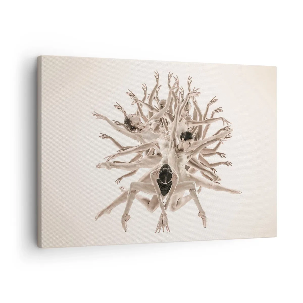 Tablou pe pânză Canvas - Compoziție abstractă a dansatorilor în mișcare - 70x50cm - Înflorirea în dans - Decorațiune modernă pentru perete pentru living și dormitor ARTTOR