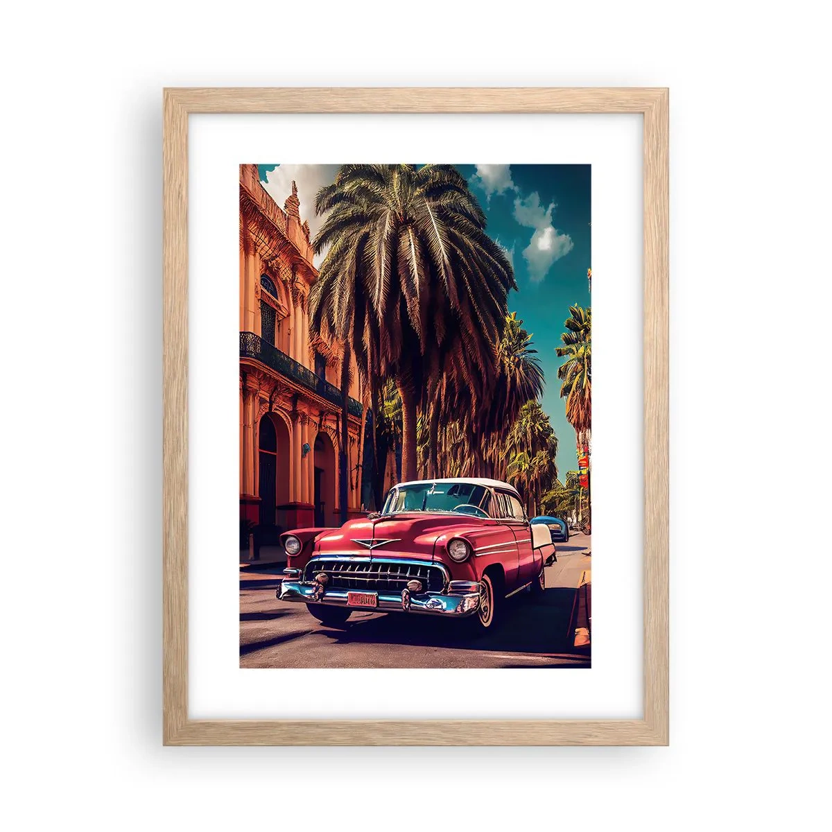 Poster în ramă de stejar deschis - Tot în Havana - 30x40 cm