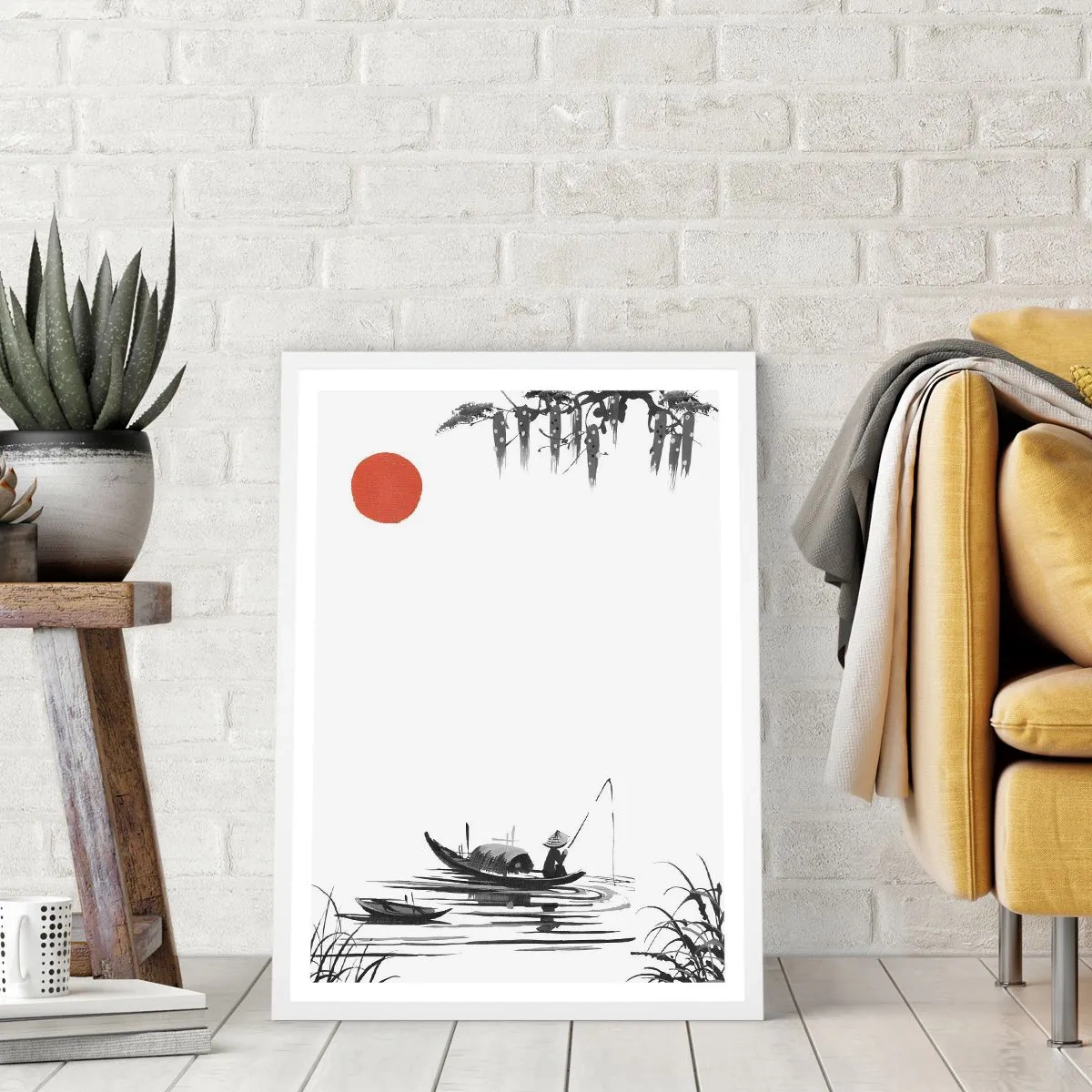 Poster în ramă albă - O după-amiază asiatică - 50x70 cm
