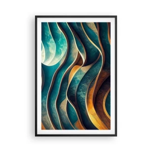 Poster în ramă neagră - Meandre de albastru - 61x91 cm