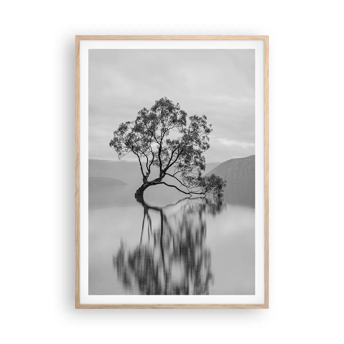 Poster în ramă de stejar deschis - Există o țară - 70x100 cm