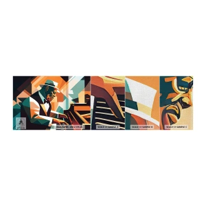 Mostră tapet Premium Canvas - Numai jazz - Pian, Pian, Cubism - 100x30 cm