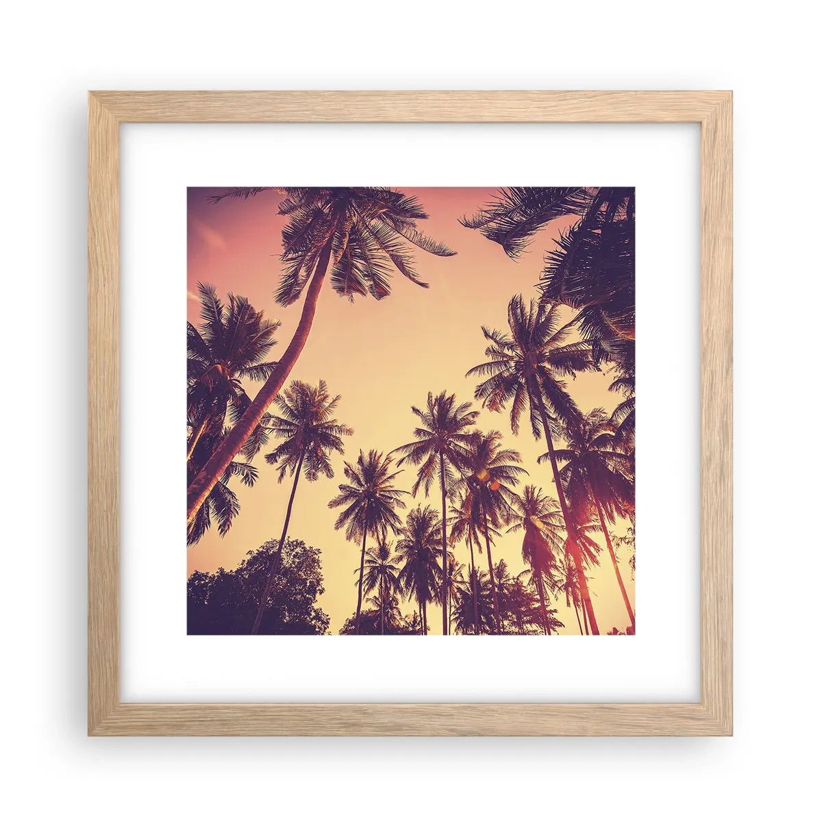 Poster în ramă de stejar deschis - Variație tropicală - 30x30 cm