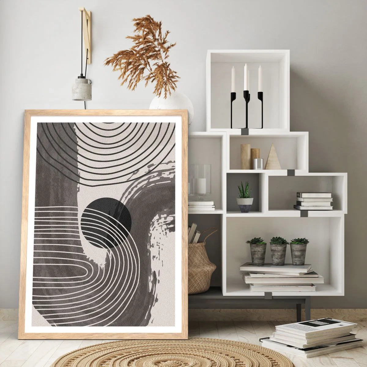 Poster în ramă de stejar deschis - Ovalul câștigă - 61x91 cm
