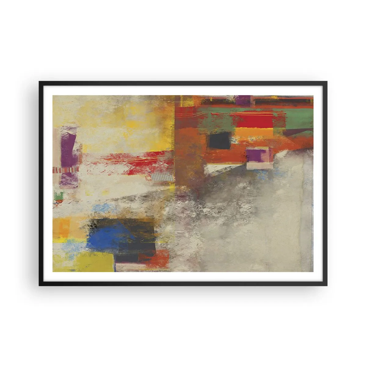 Poster în ramă neagră - Geometria culorilor - 100x70 cm
