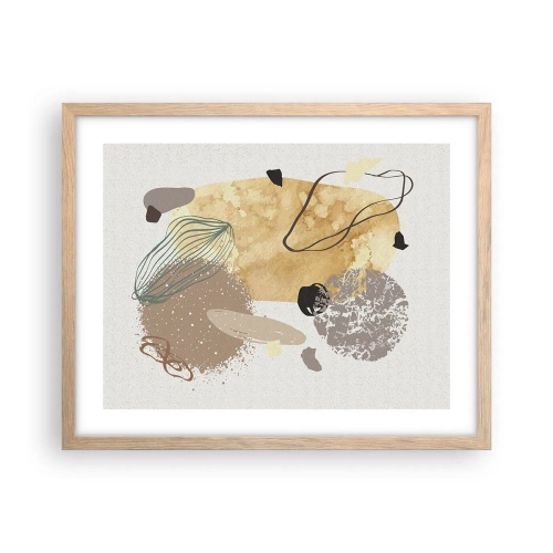 Poster în ramă de stejar deschis - Fluiditatea aplicată - 50x40 cm