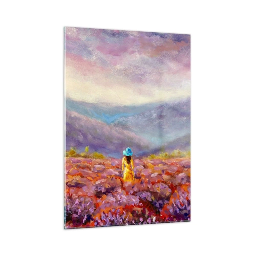 Tablou pe sticlă - Într-o lume de lavandă - 50x70 cm