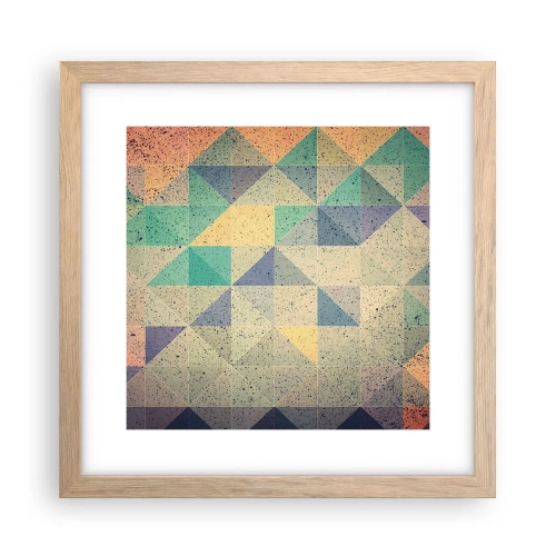 Poster în ramă de stejar deschis - Republica triunghiurilor - 30x30 cm