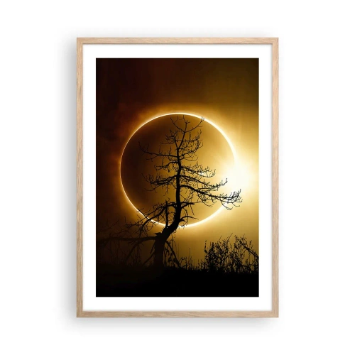 Poster în ramă de stejar deschis - Eclipsă totală - 50x70 cm