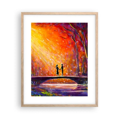 Poster în ramă de stejar deschis - Și cerul îi iubește - 40x50 cm