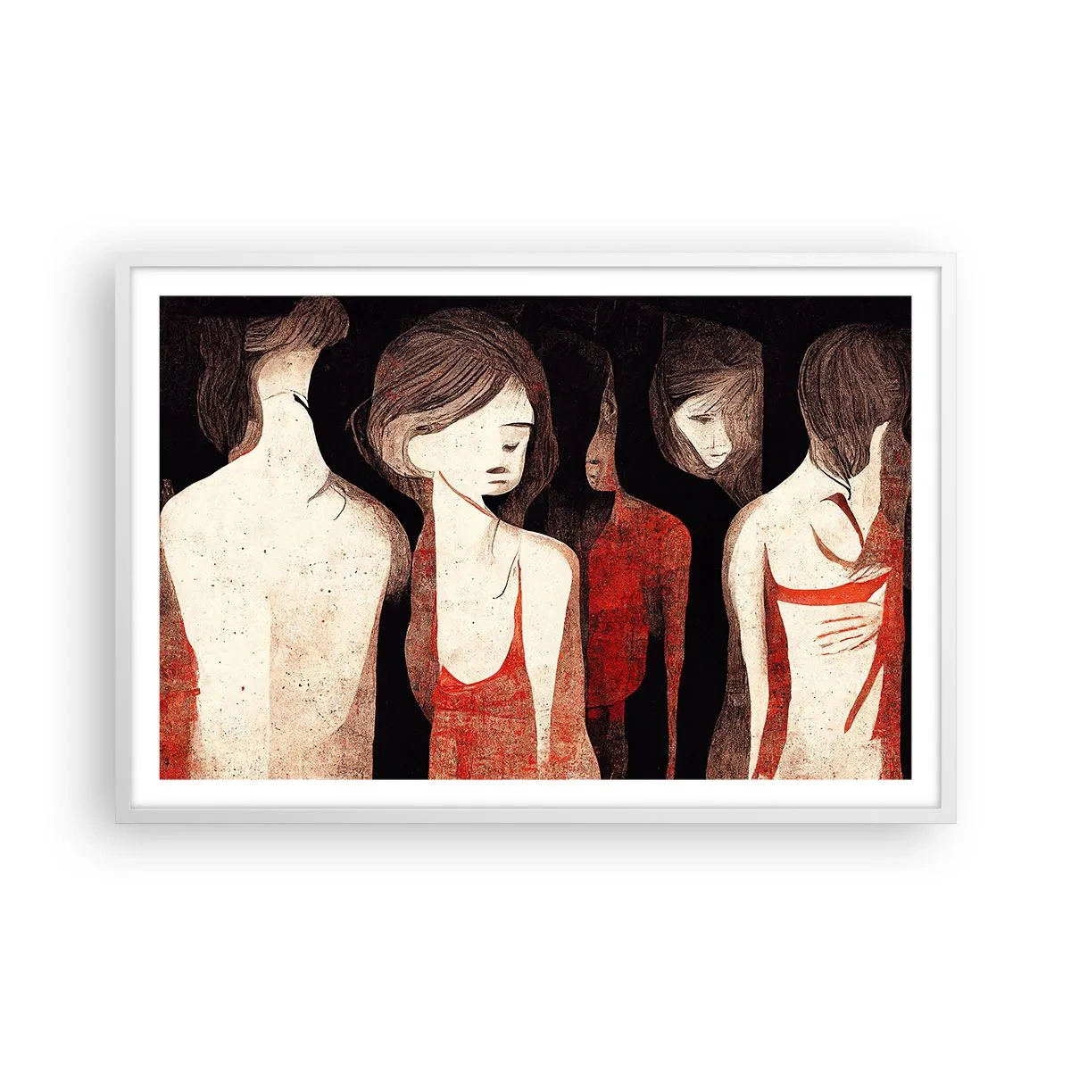 Poster în ramă albă - Madonele întunericului - 91x61 cm