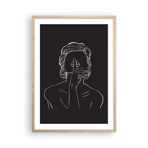 Poster în ramă de stejar deschis - Frumusețea înflorește în tăcere - 50x70 cm