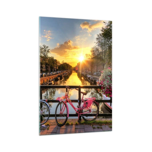 Tablou pe sticlă - Dimineața de primăvară în Amsterdam - 70x100 cm