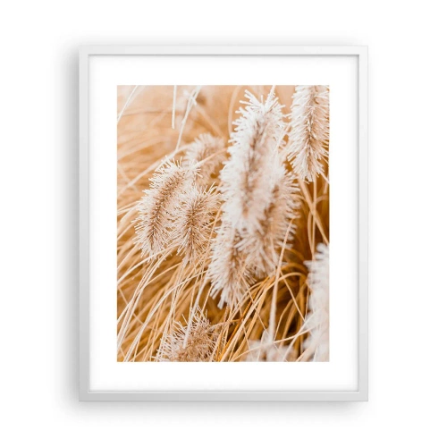Poster în ramă albă - Foșnetul auriu al ierburilor - 40x50 cm