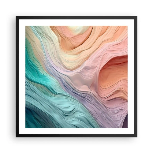 Poster în ramă neagră - Valul curcubeu - 60x60 cm