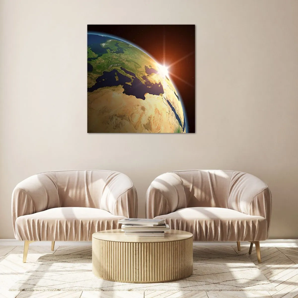 Tablou pe sticlă - Răsărit de soare - 40x40 cm