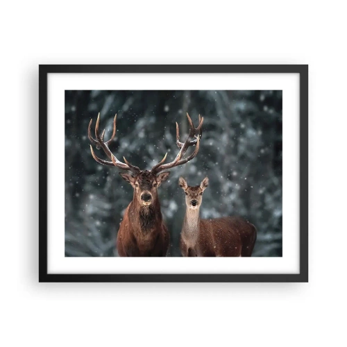 Poster în ramă neagră - Stăpânul pădurii și soția sa - 50x40 cm