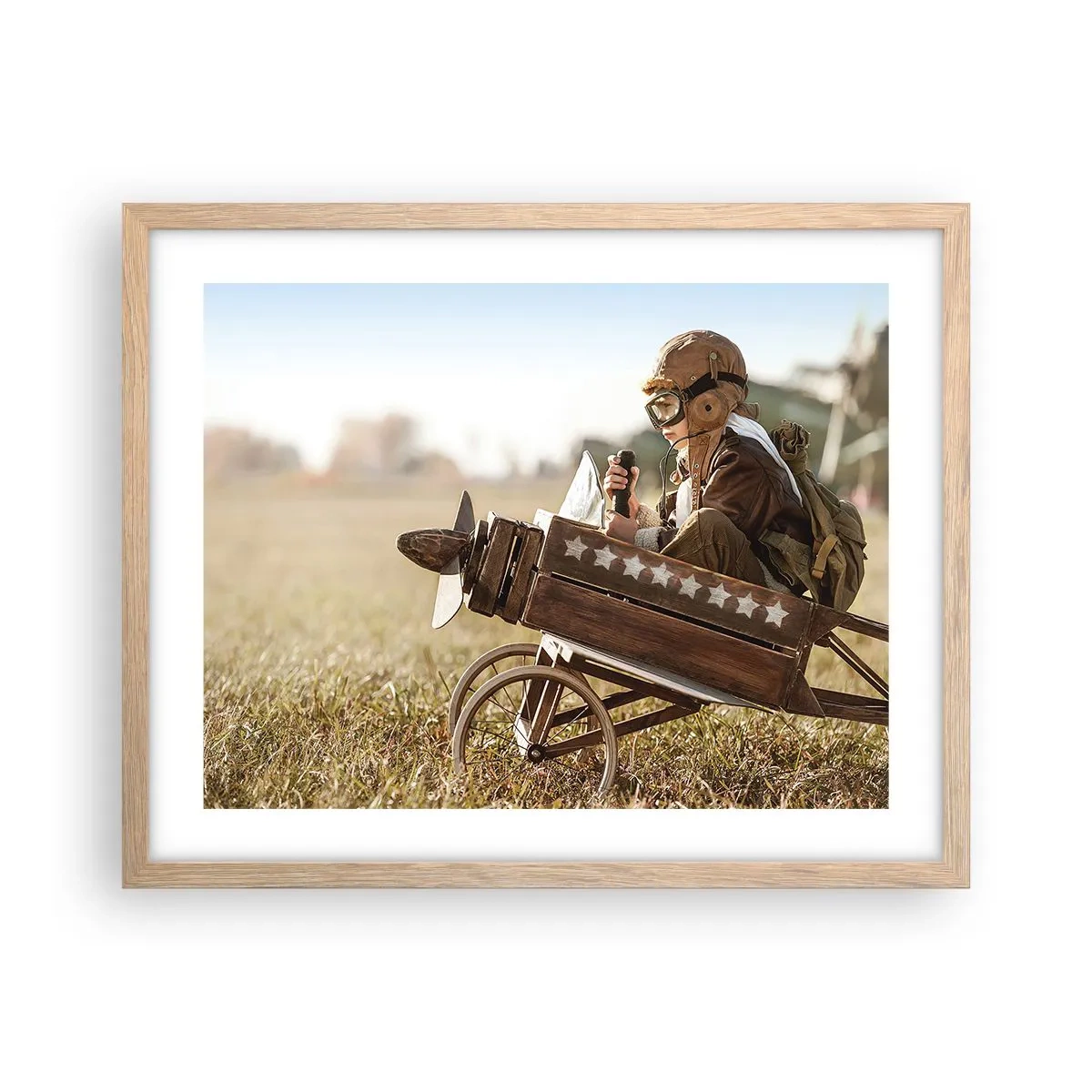 Poster în ramă de stejar deschis - Porniți spre vis - 50x40 cm