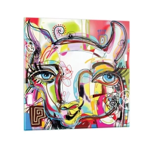 Tablou pe sticlă - Bogăția naturii feline - 60x60 cm