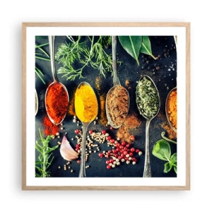 Poster în ramă de stejar deschis - Magie culinară - 60x60 cm