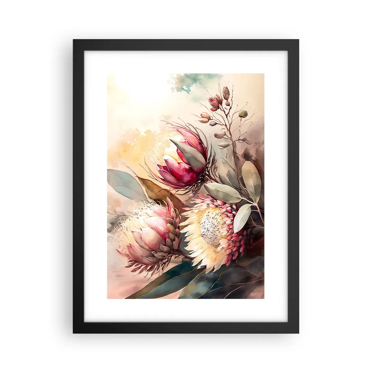 Poster în ramă neagră - Profil și en face - 30x40 cm