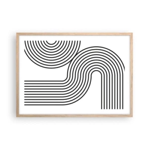 Poster în ramă de stejar deschis - Pe o curbă - 70x50 cm