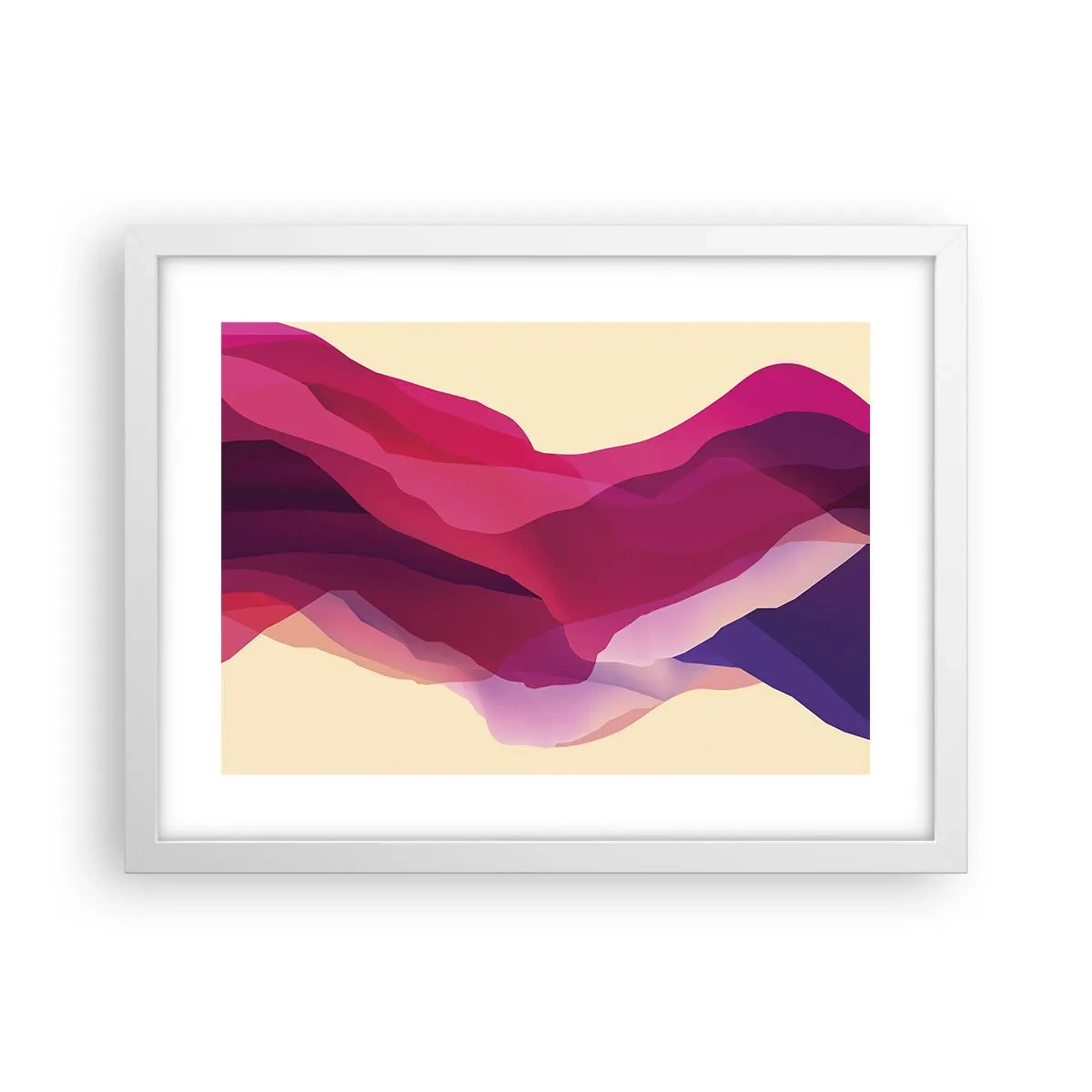 Poster în ramă albă - Valuri de violet - 40x30 cm