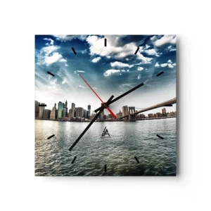 Ceas de perete - Ceas pe sticlă - Insula de sticlă - 30x30 cm